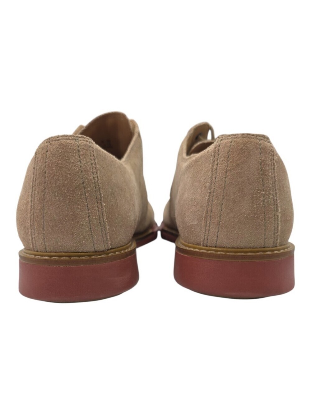 Cole Haan Great Jones Plain Toe Oxfords in Milkshake Suede Red Brick Sole Size 8 - Picture 5 of 12